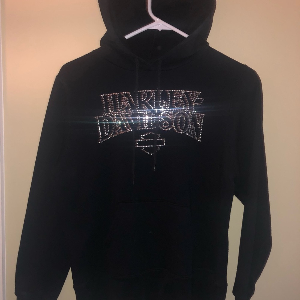 Harley Davidson bedazzled hoodie